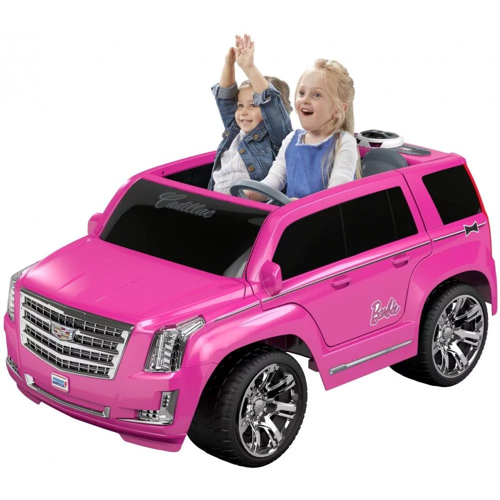 Pink battery-powered ride-on car for kids
