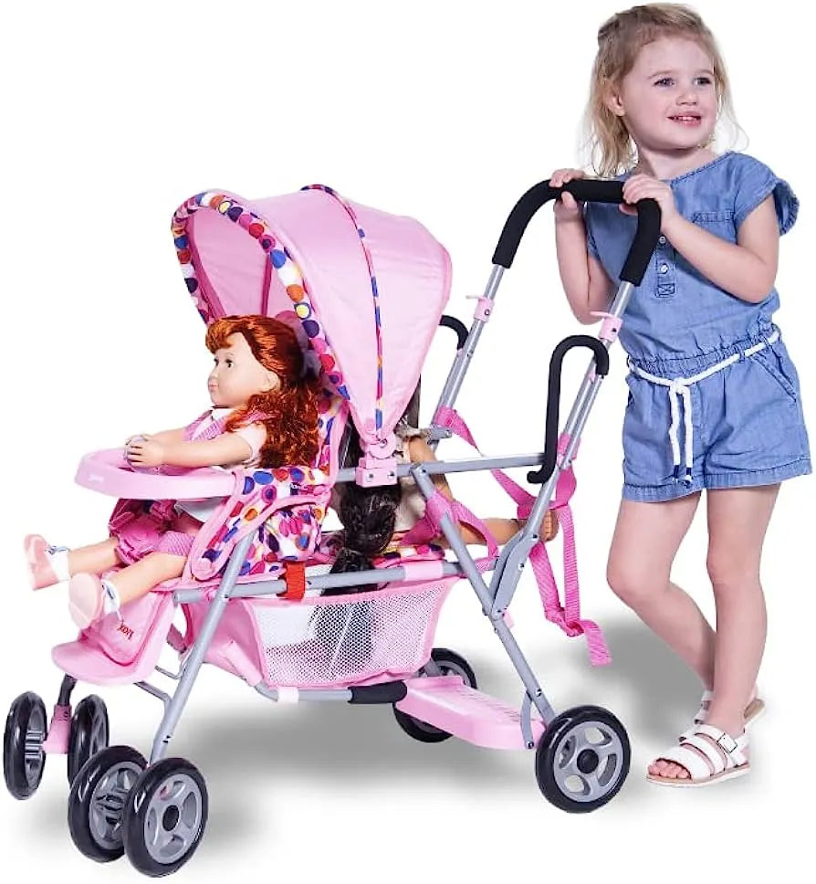 Pink Baby Strollers And Dolls Playhouse Toys