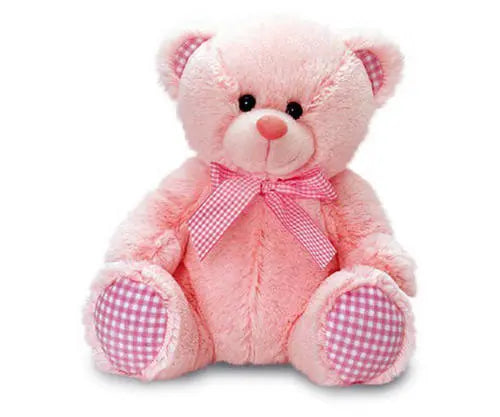 The pink teddy bear with soft fur lets you enter better dreams
