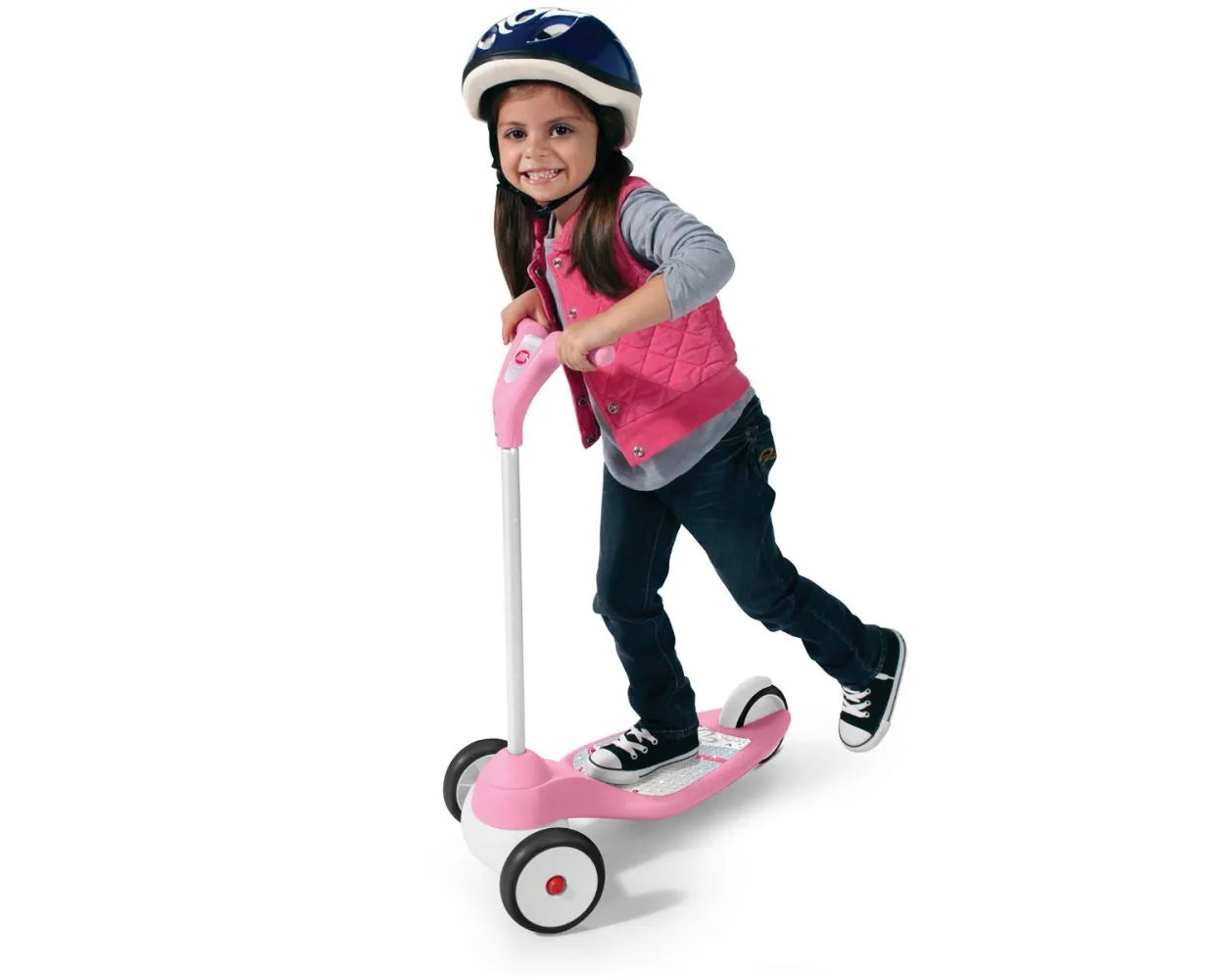 Pink scooter for children's outdoor sports to ensure safety