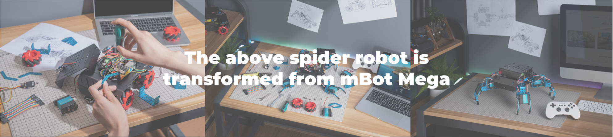 Spider robot transformed from mBot mega