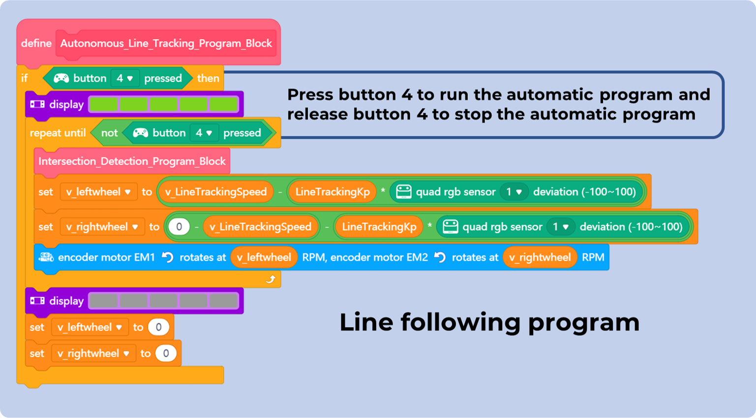 mBlock tutorials: Line following program