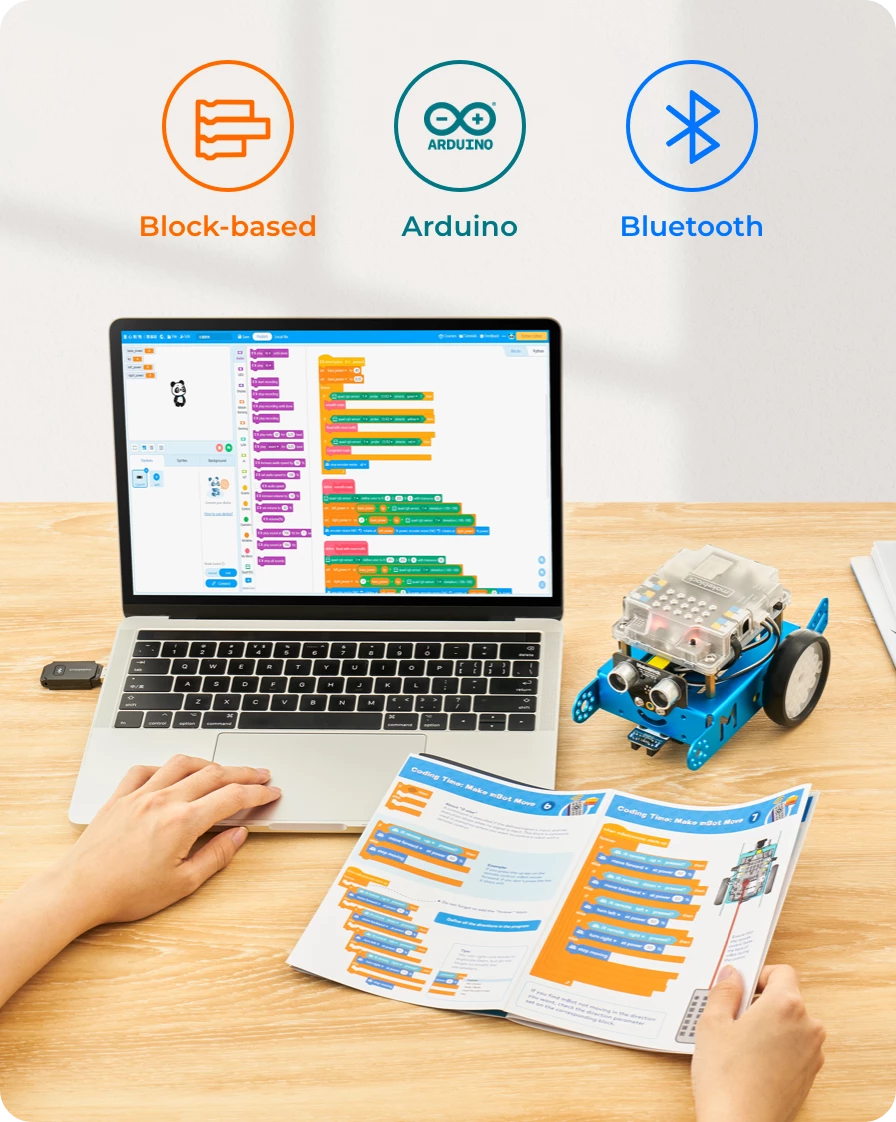 coding robot with multiple ways to connect