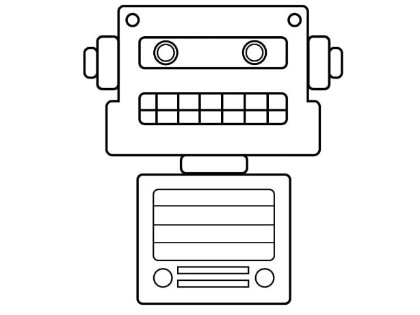 Step 3 of drawing a robot 