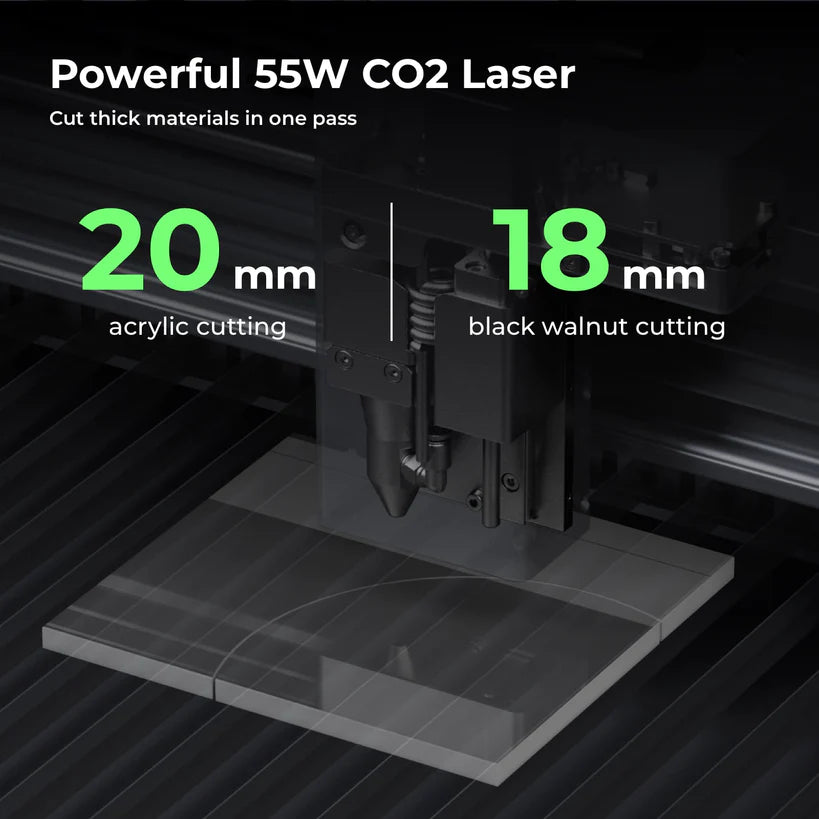 Powerful 55W CO2 laser cutter