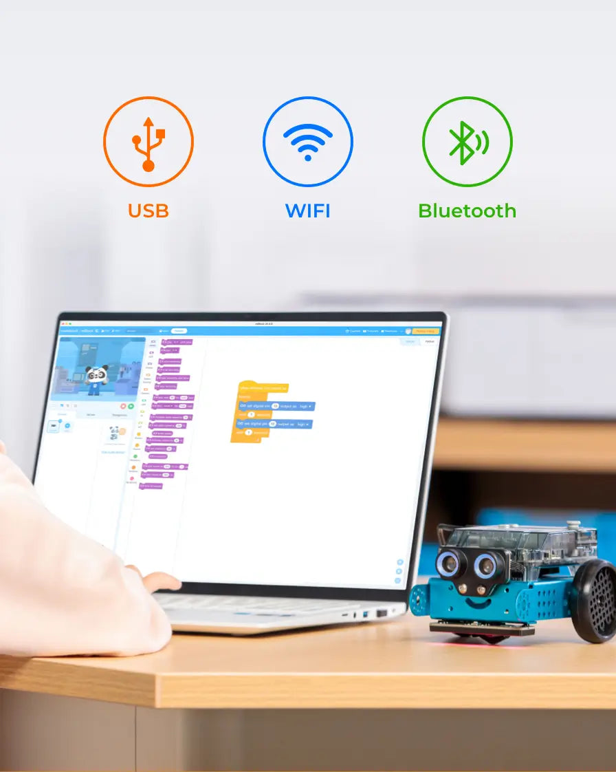 coding robot with multiple ways to connect