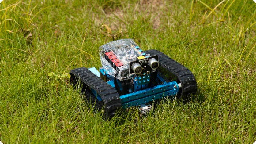remote control robot car playing outdoors