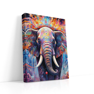 Vertical Elephant Abstract Art Canvas Print - 1GES - Art Society