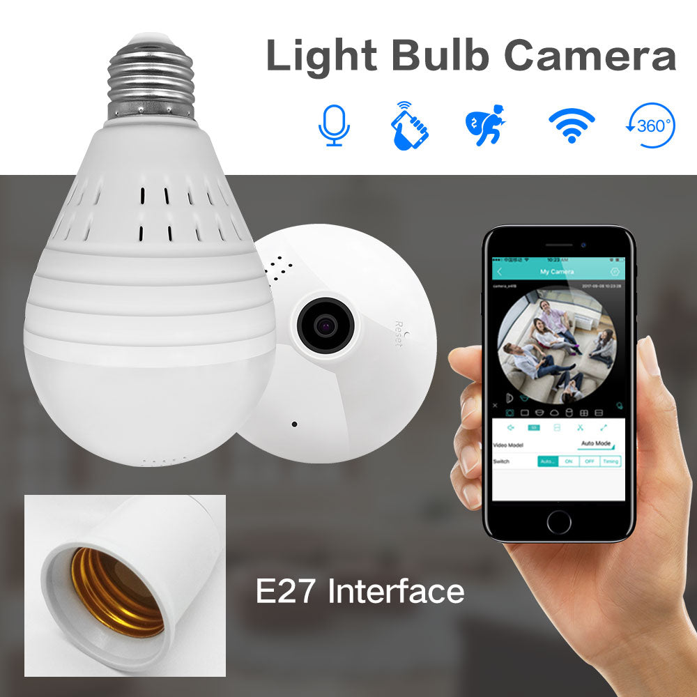 SDETER Bulb Lamp Wireless IP Camera 