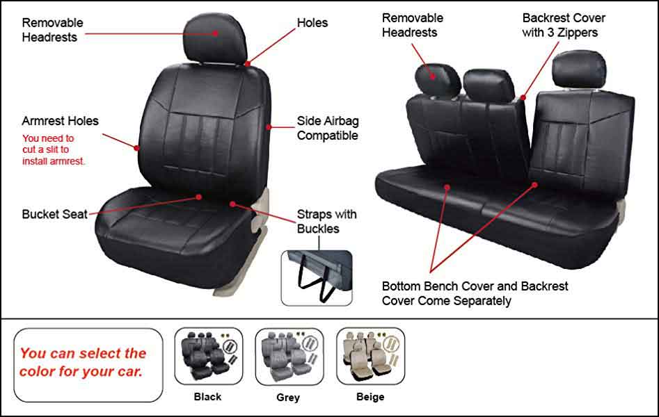 Airbag Compatible Super Easy Installation Universal fit for Most of Sedan//SUV//Truck//Minivan USA Bald Eagle American Flag Custom Sedan Seat Cover Leadpro 2 Front Car Seat Covers