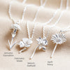 Lisa Angel Birth Flower Pendant Necklace in Silver