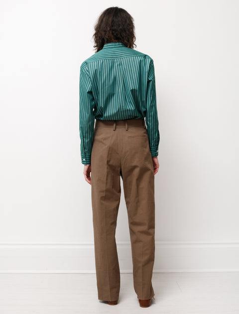 Pleated Large Pants Brown