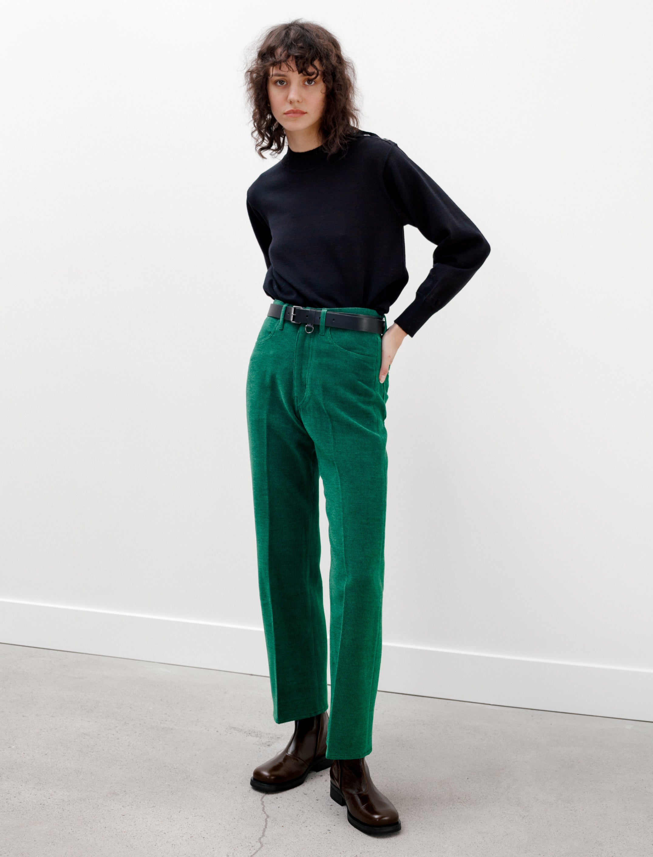 Wool Cotton Moal Pants Green