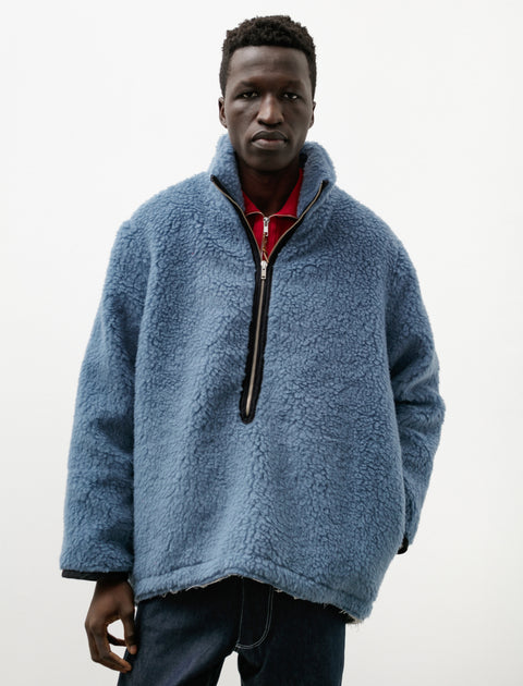 Fleece Anorak Wool Grey Blue