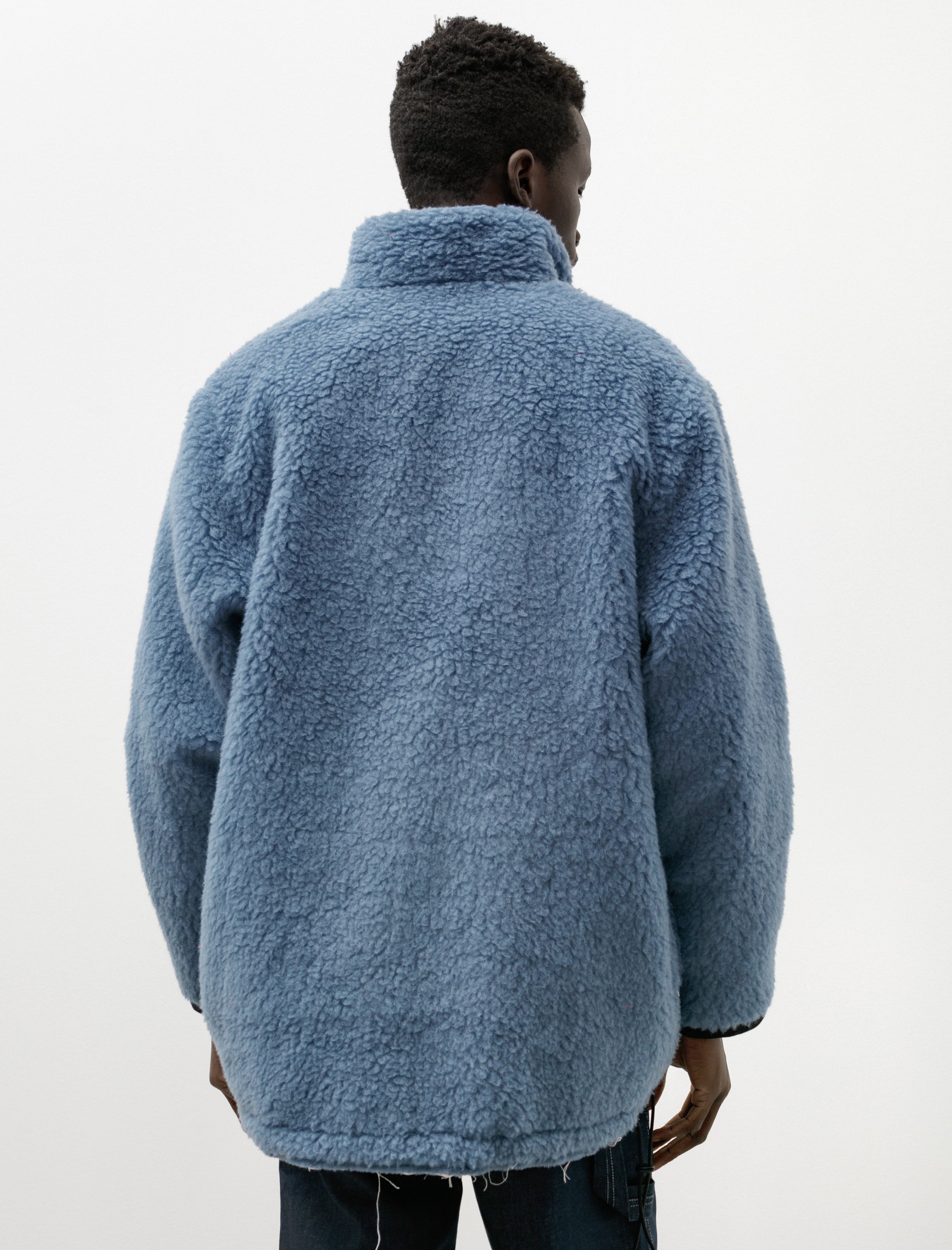 Fleece Anorak Wool Grey Blue