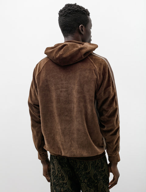 Needles Track Hoody Velour Brown – Neighbour