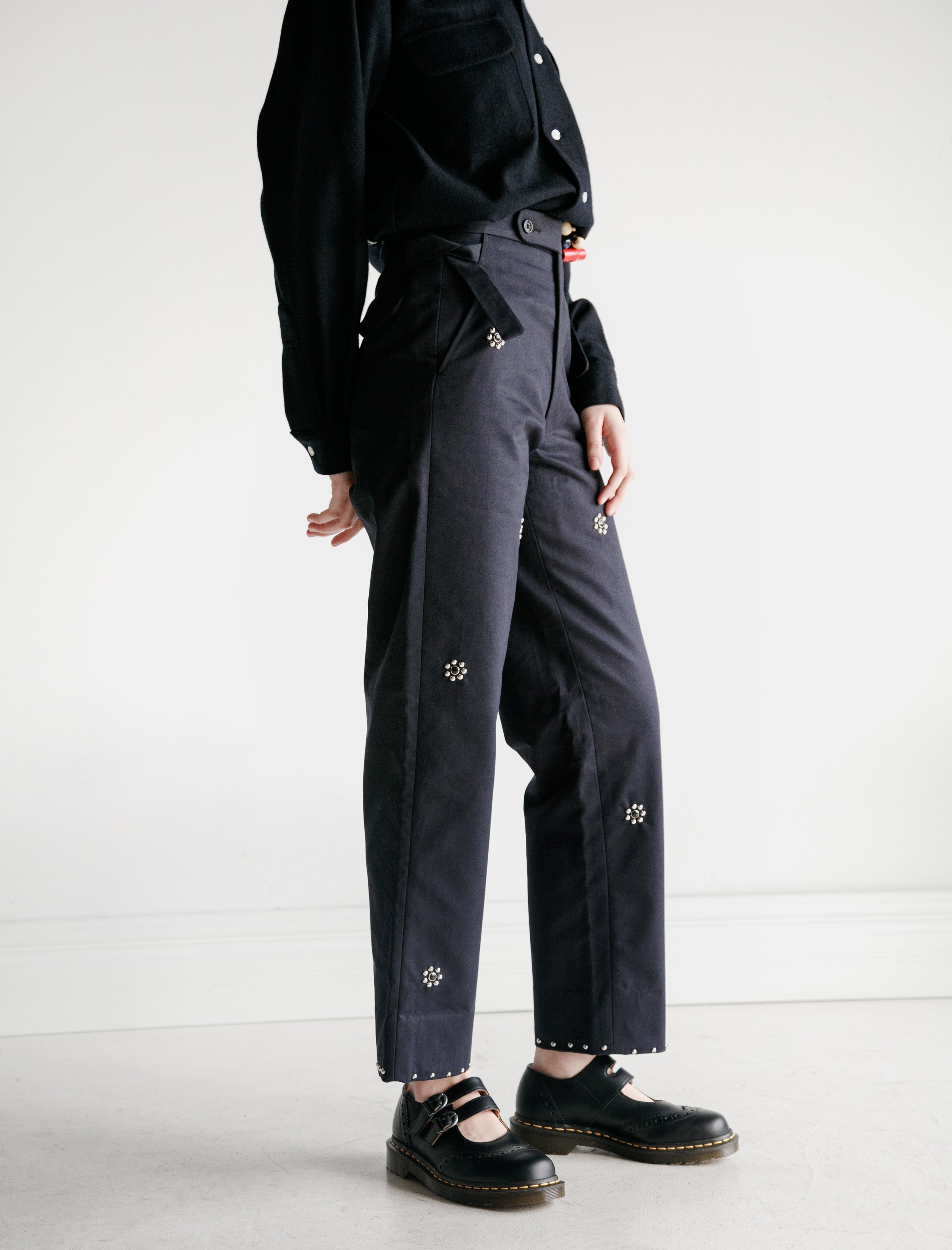 BODE PATCHWORK SQUARE SIDE TIE TROUSER - スラックス