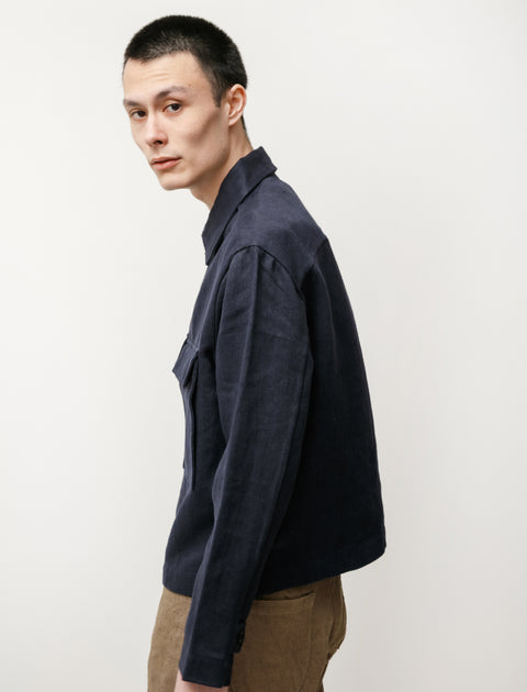 Evan Kinori Zip Jacket Hemp Twill Blue – Neighbour