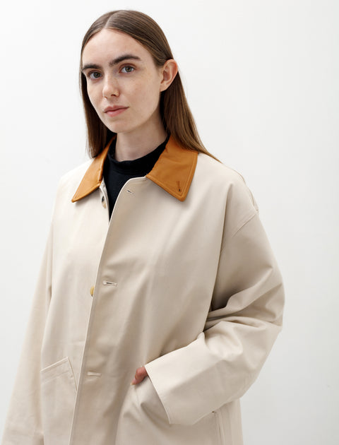 Oversized Blouson with Leather Patch Chalk