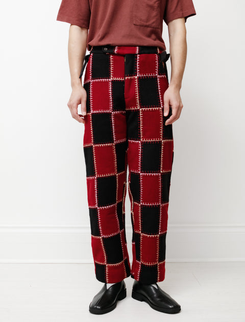 BODE PATCHWORK SQUARE SIDE TIE TROUSER | angeloawards.com