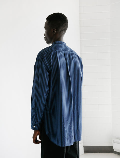 Mao Shirt II Blue Navy Stripes