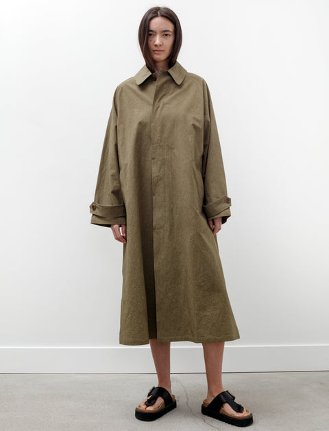 Cristaseya Oversized Trench Coat Cotton Linen Dark Olive – Neighbour