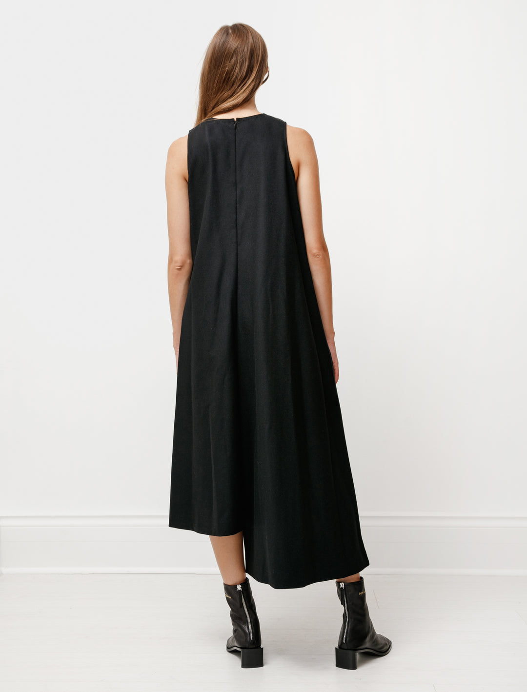 Y's by Yohji Yamamoto Asymmetrical Pressed Wool Dress Black – Neighbour