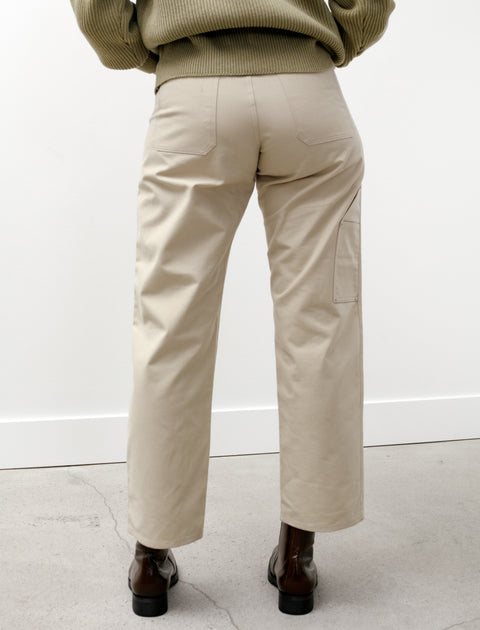 Cotton Oiled Canvas Pants Light Beige