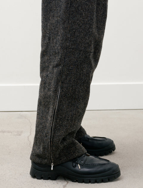 Wool Hairline Tweed Pants Charcoal