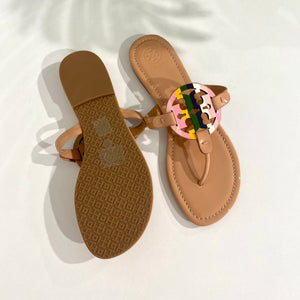Tory Burch Nude & Pastel Rainbow Miller Sandals – Dina C's Fab and Funky  Consignment Boutique