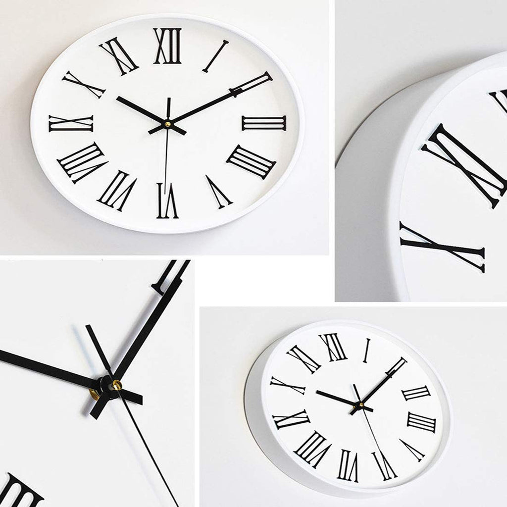 Modern Silent Non Ticking Wall Clock 12 Inch