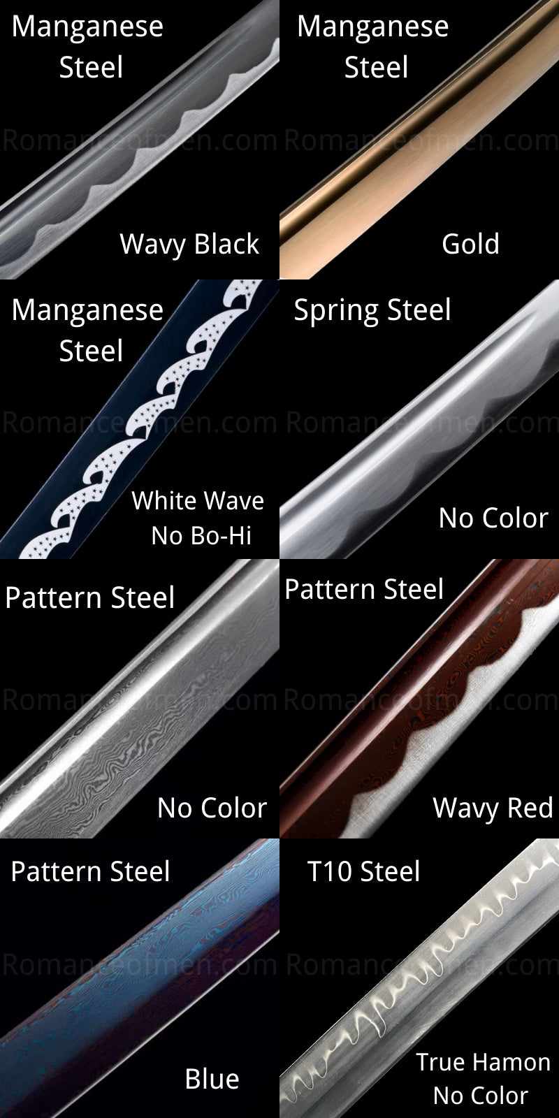 Custom katana blade color options2