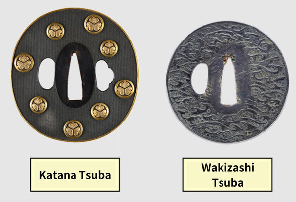 Katana and wakizashi tsuba difference