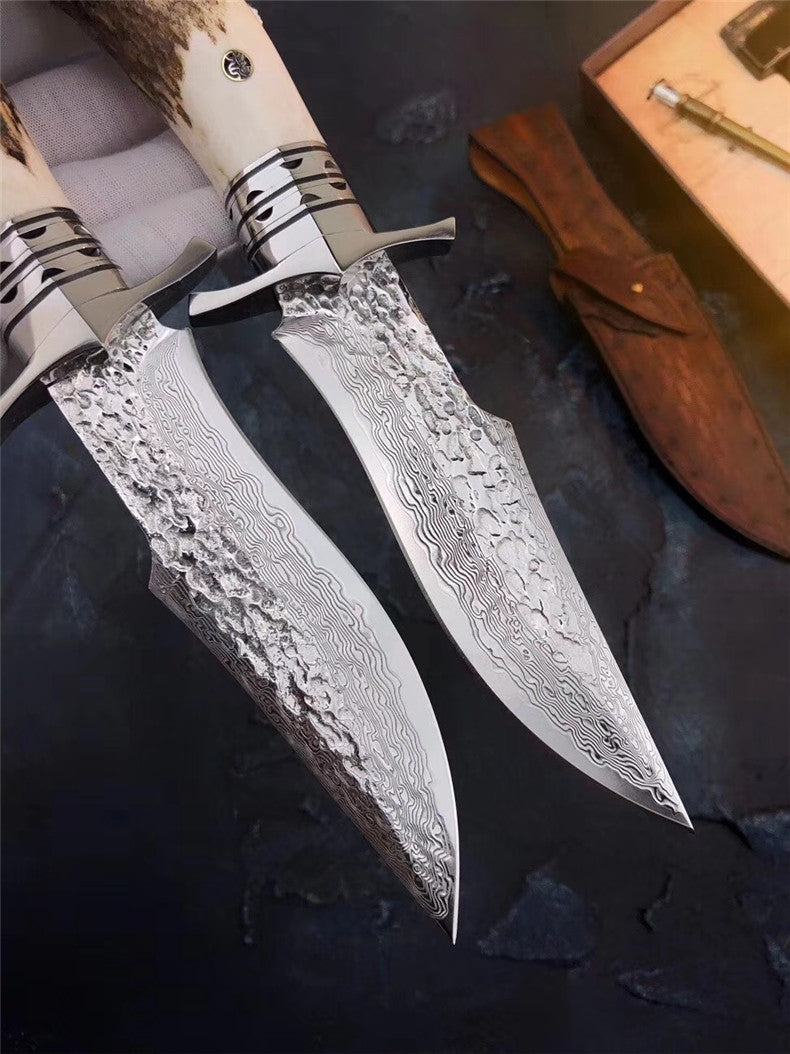 The bux damascus fixed blade knife 26CM