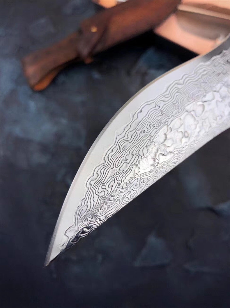 The bux damascus fixed blade knife 26CM