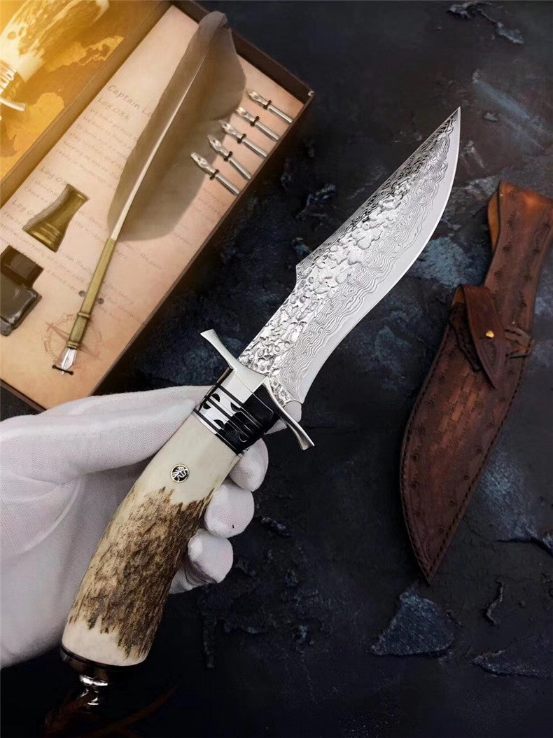 The bux damascus fixed blade knife 26CM