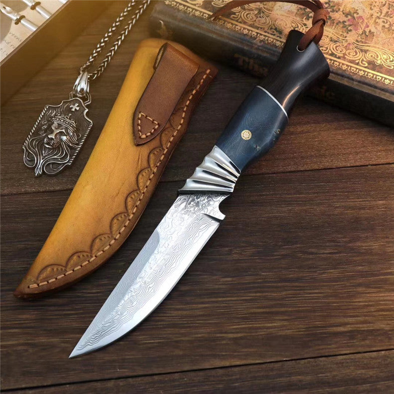 The finch damascus fixed blade knife 24CM