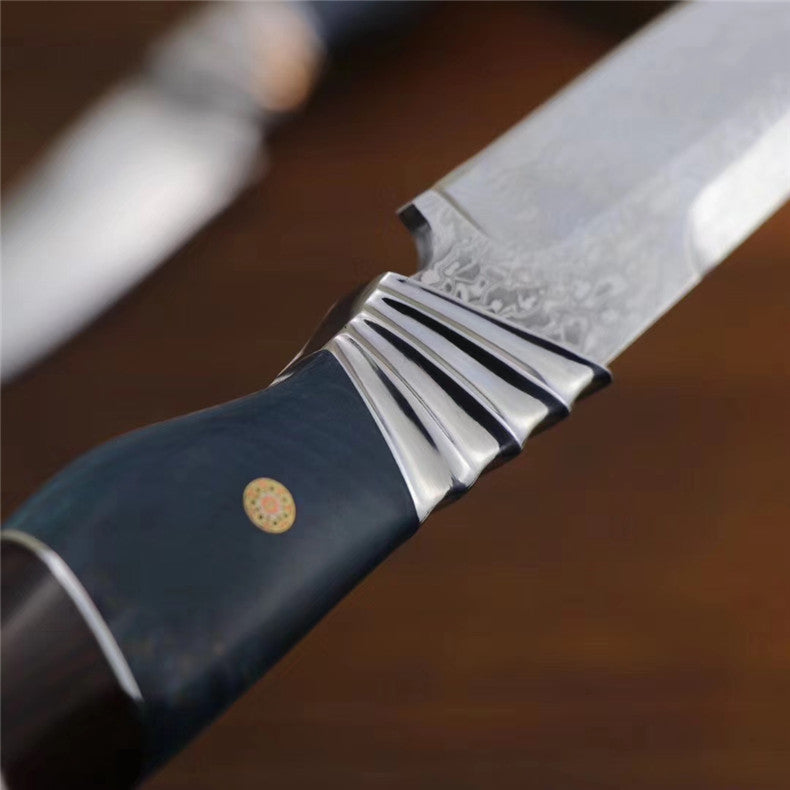 The finch damascus fixed blade knife 24CM