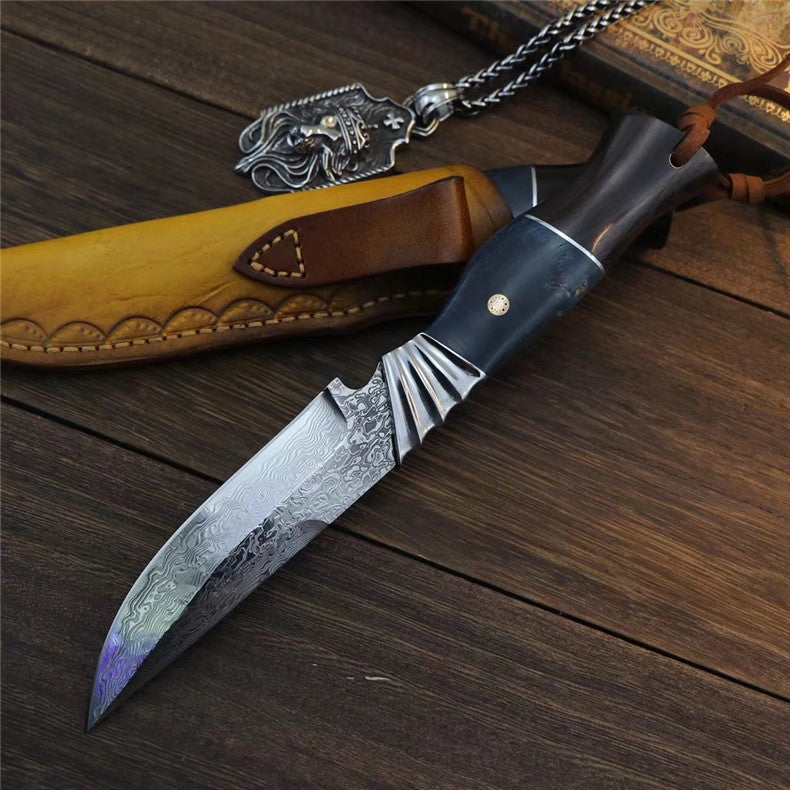 The finch damascus fixed blade knife 24CM