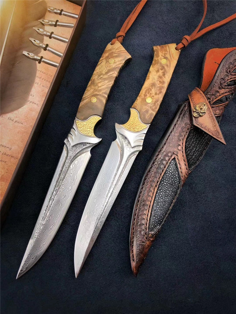 The fox damascus fixed blade knife 26CM