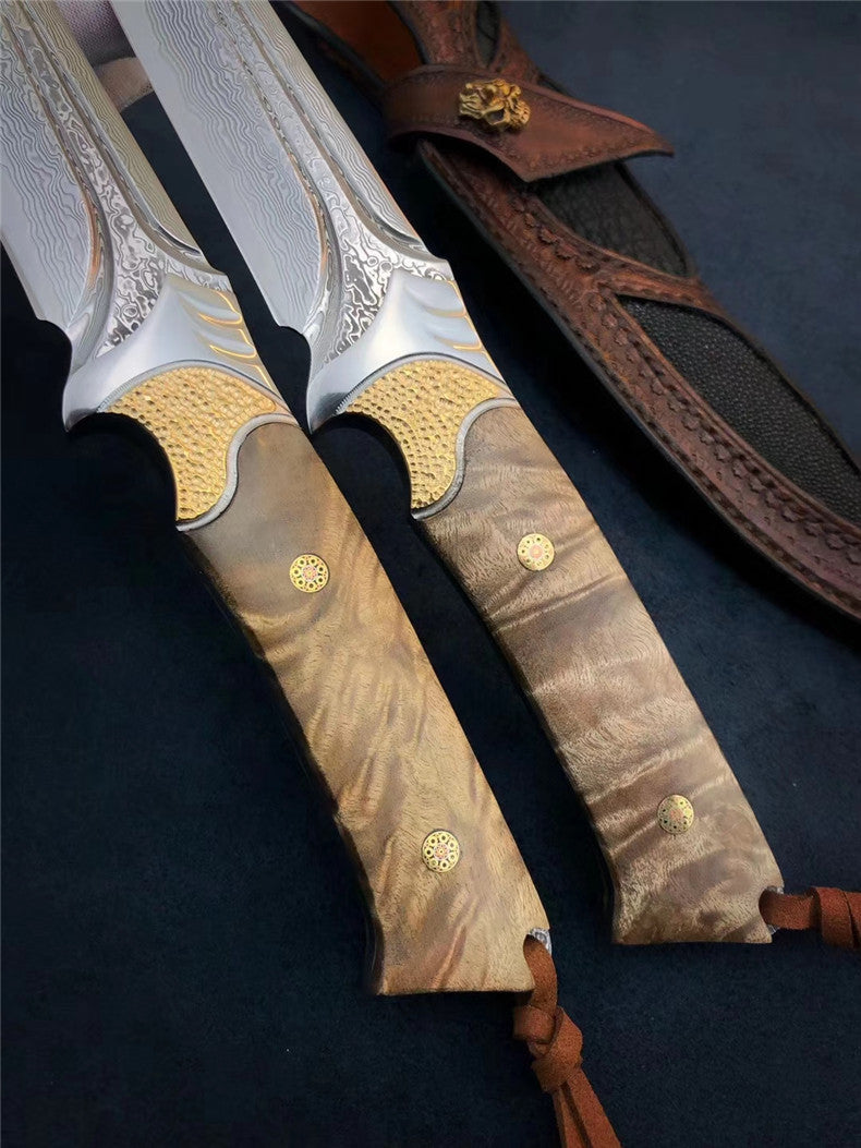 The fox damascus fixed blade knife 26CM