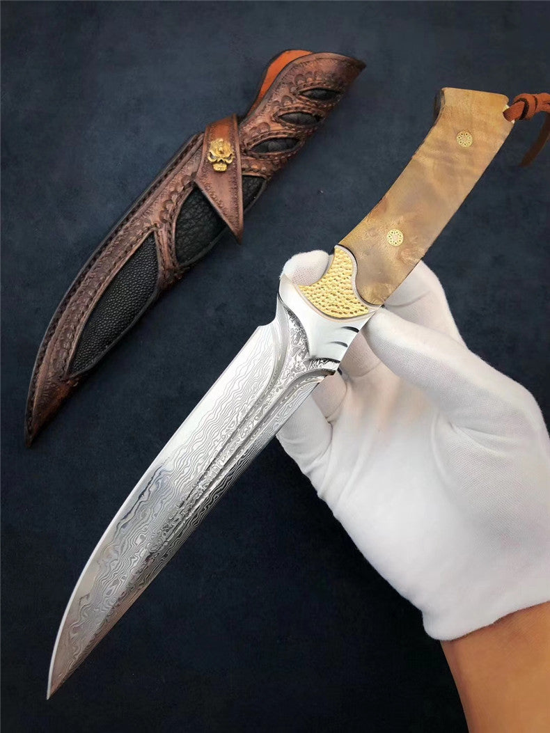 The fox damascus fixed blade knife 26CM