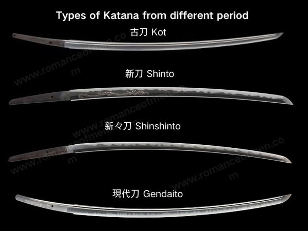 Types of Katana from different period