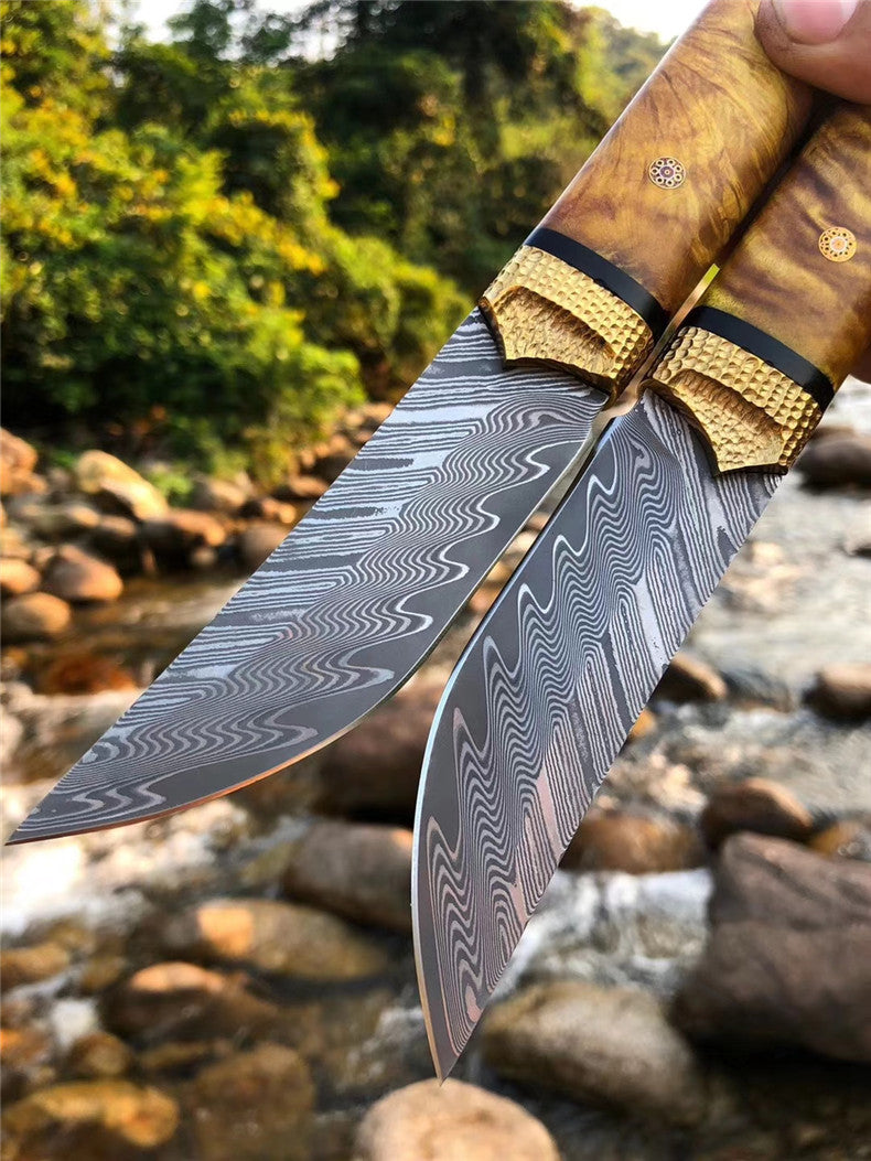 The Roland Warrior Damascus steel fixed blade
