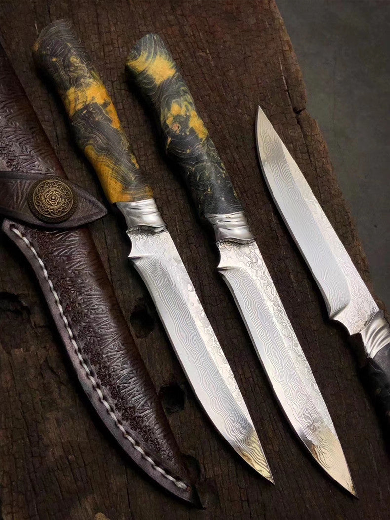 The Suzaku Damascus Steel Knife Fixed Blade