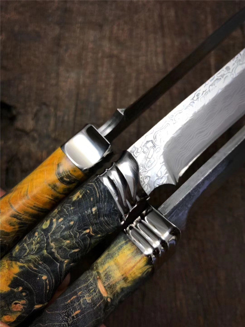 The Suzaku Damascus Steel Knife Fixed Blade