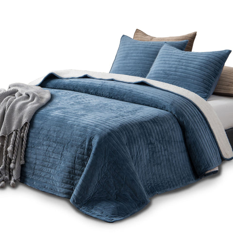 Velvet Blue Comforter Bedding
