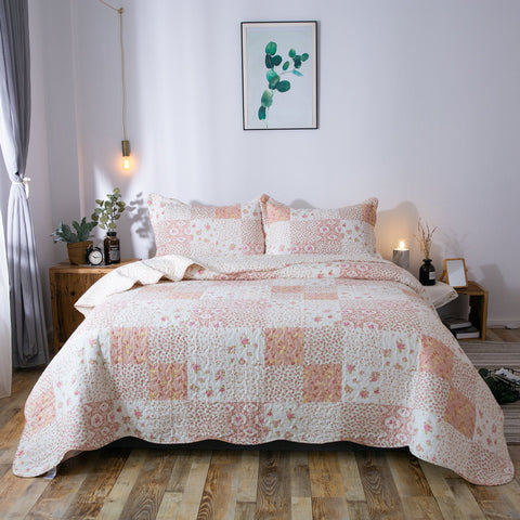 floral bedding, spring bedding, pink bedding , blush