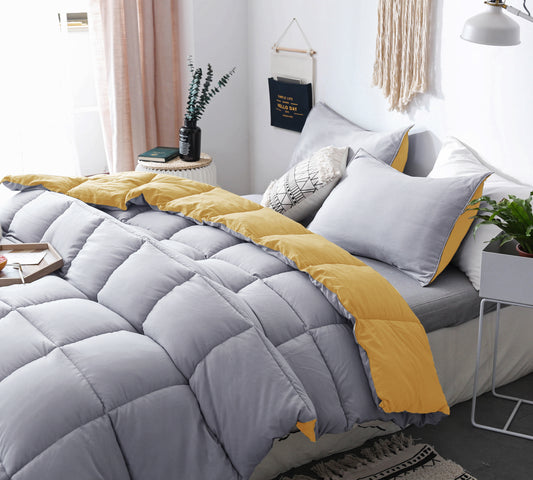Yellow Reversible Luxury Down Alternative Comforter Set Great Gift For The  Holidays – Kasentex