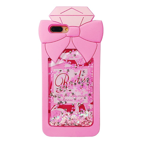3d Cute Liquid Glitter Perfume Bottle For Iphone X Xs Case Soft Silico Moonstone Cases